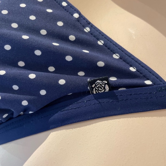 LA VIE EN ROSE | AQUA ~ Polka dot triangle bikini top Size Small - Picture 7 of 7